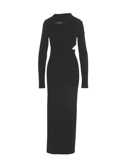 Shop Versace Long Cut-out Hooded Dress