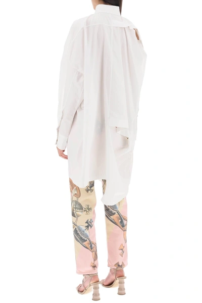 Shop Vivienne Westwood Oversized Shirt With Cut Outs And Asymmetrical Hem