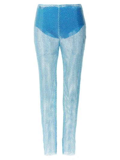 Shop Giuseppe Di Morabito Sequin Mesh Pants Light Blue