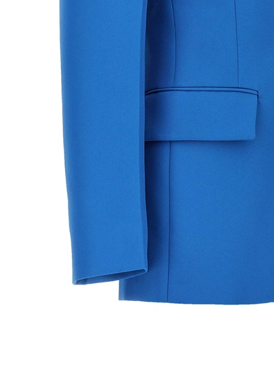 Shop Victoria Beckham Single-breasted Gabardine Blazer Jackets Light Blue