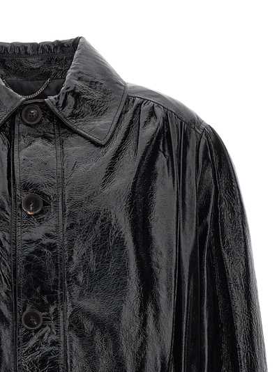 Shop Alessandra Rich Leather Bomber Jacket Casual Jackets, Parka