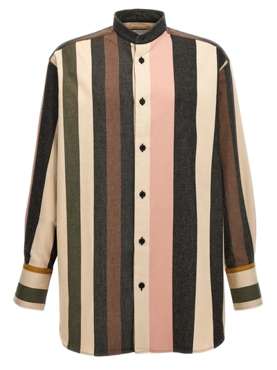 Shop Jw Anderson Logo Embroidery Striped Shirt Shirt, Blouse Multicolor