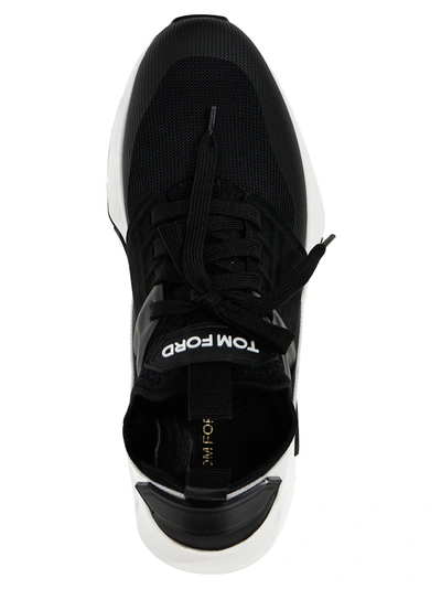 Shop Tom Ford Logo Techno Sneakers In Black