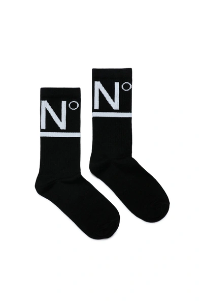 Shop N°21 Cotton Blend Socks With Logo In Black