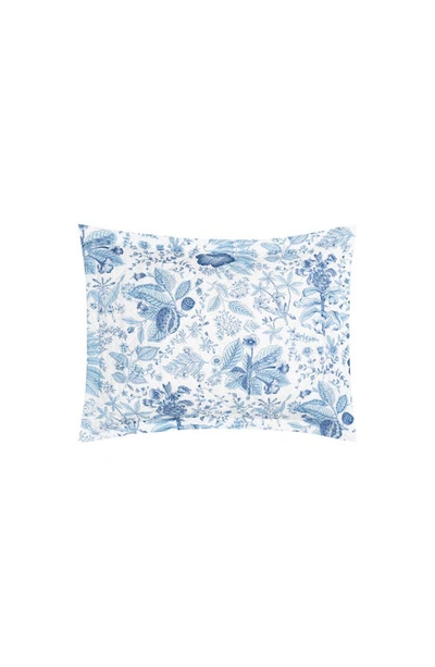 Shop Matouk Pomegranate Quilted Linen Pillow Sham In Porcelain Blue