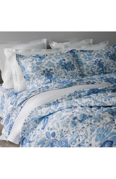 Shop Matouk Pomegranate Quilted Linen Pillow Sham In Porcelain Blue