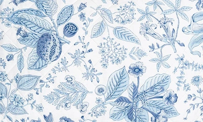Matouk Pomegranate Quilted Linen Pillow Sham In Porcelain Blue