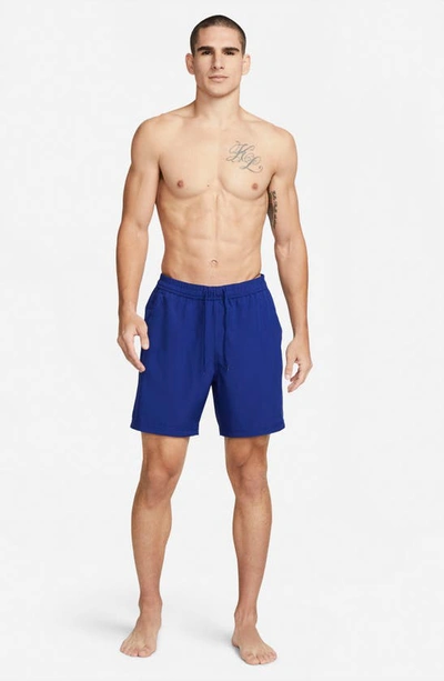 Shop Nike Form Dri-fit Athletic Shorts In Deep Royal Blue/ Black