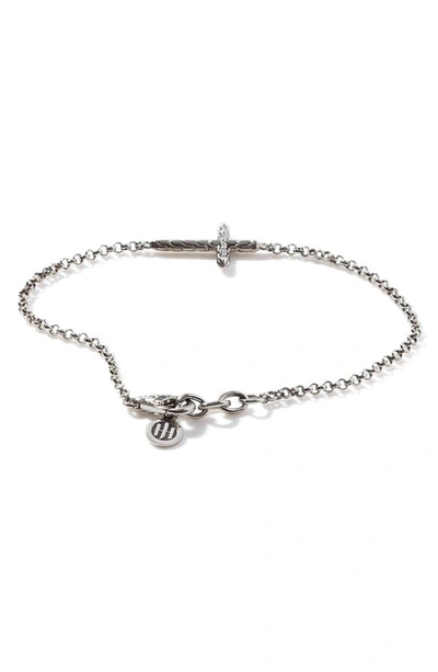 John Hardy ‘classic Chain' Silver Cross Charm Mini Rolo Chain Bracelet In Silver