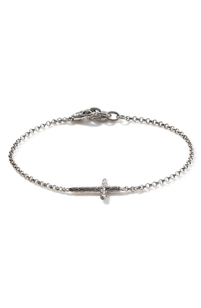 John Hardy ‘classic Chain' Silver Cross Charm Mini Rolo Chain Bracelet In Silver