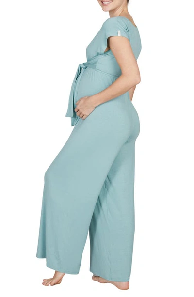 Shop Cache Coeur Origin Maternity/nursing Jumpsuit In Ocean