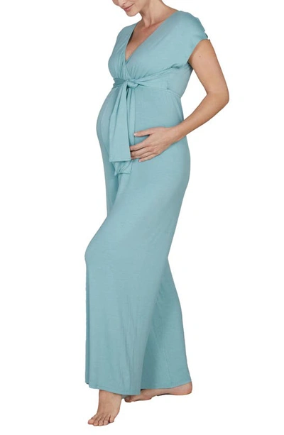 Shop Cache Coeur Origin Maternity/nursing Jumpsuit In Ocean