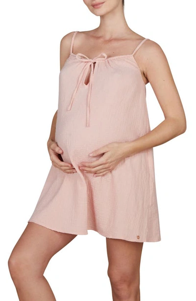 Shop Cache Coeur Organic Cotton Maternity & Nursing Nightgown In Coral