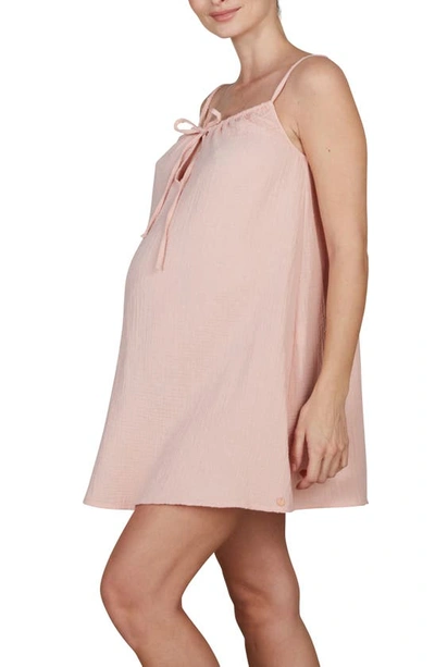 Cache Coeur Organic Cotton Maternity & Nursing Nightgown In Coral