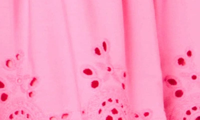 Endless Rose Scalloped Off The Shoulder Broderie Anglaise Dress In Fuchsia