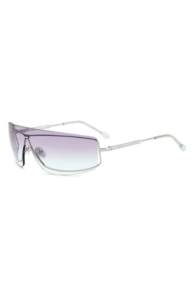 Shop Isabel Marant 99mm Gradient Oversize Shield Sunglasses In Silver Green/ Violet Green