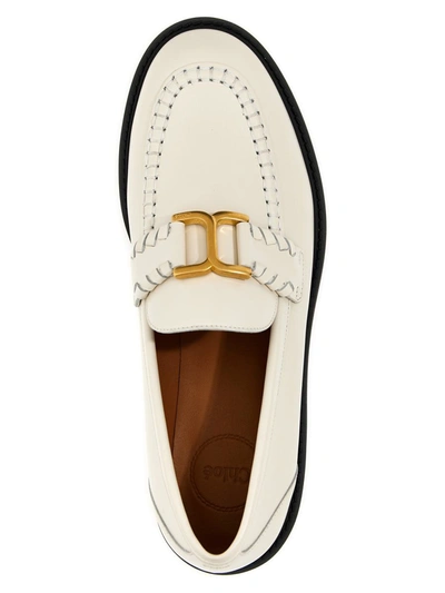 Shop Chloé 'marcie' Loafers In White