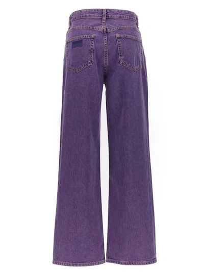 Shop Ganni Dyed Jeans In Purple