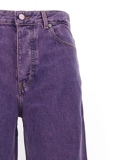 Shop Ganni Dyed Jeans In Purple