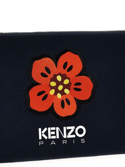 Shop Kenzo 'boke Flower' Clutch In Blue