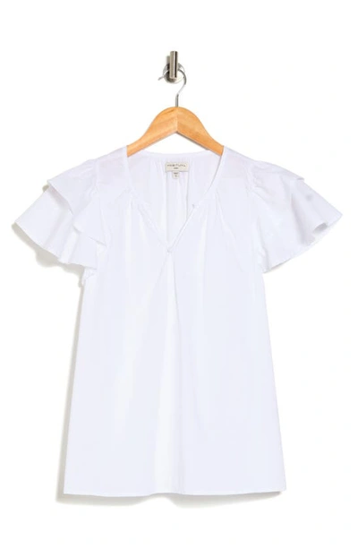 Shop Habitual Double Ruffle Short Sleeve Top In White
