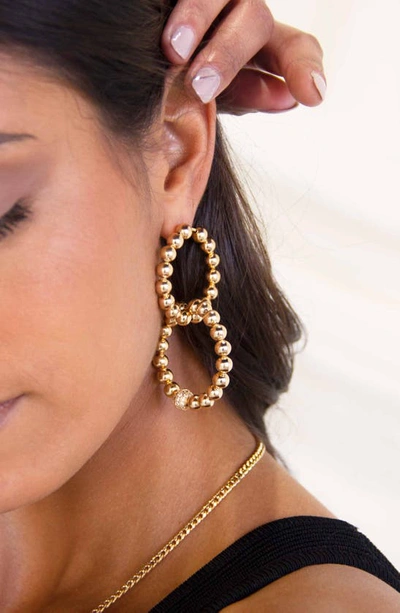 Shop Ettika Interlocked Ball Hoop Drop Earrings In Gold