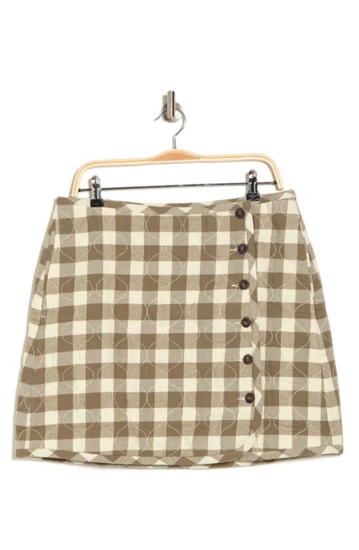 Shop Madewell Gingham Check Quilted Flannel Miniskirt In Distant Surplus