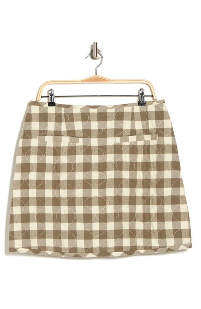 Madewell Gingham Check Quilted Flannel Miniskirt In Distant Surplus