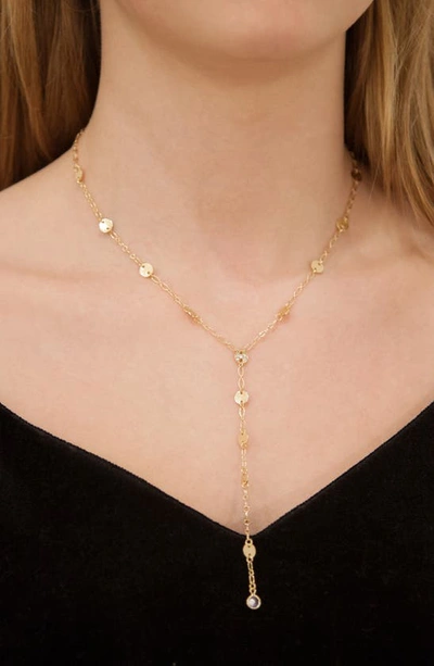 Shop Ettika Disc Station Chain Y-necklace In Gold