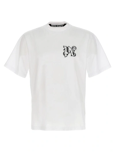Shop Palm Angels Pa Monogram T-shirt In White/black