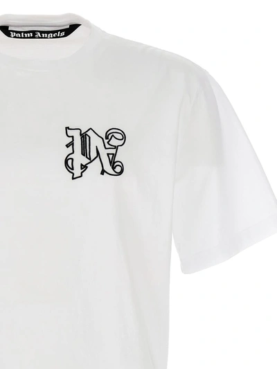 Shop Palm Angels Pa Monogram T-shirt In White/black