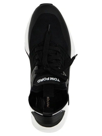 Shop Tom Ford Logo Techno Sneakers In Black