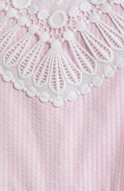 Shop Lilly Pulitzer Britt Stripe Cotton Blend Seersucker Sundress In Havana Pink Seersucker