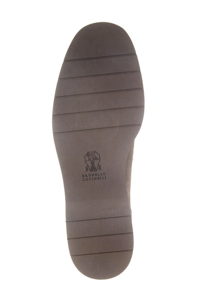 Brunello Cucinelli Beaded Almond Toe Penny Loafers In C8212 Dark Grey