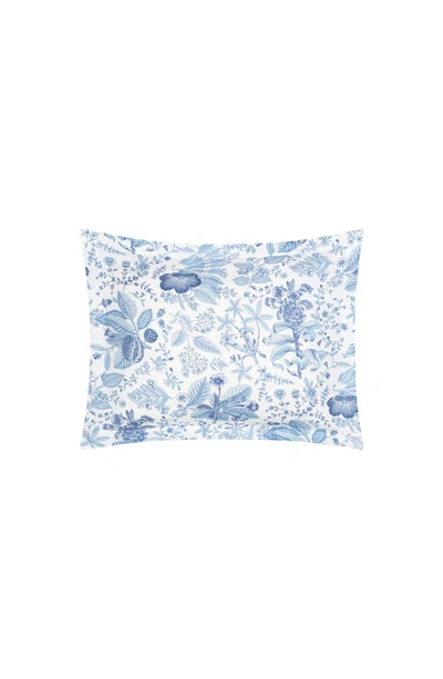 Shop Matouk Pomegranate Linen Pillow Sham In Porcelain Blue