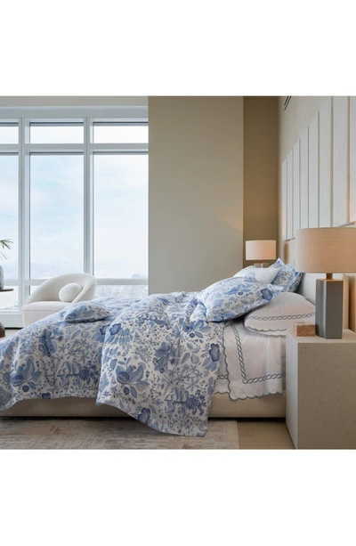 Matouk Pomegranate Linen Pillow Sham In Porcelain Blue