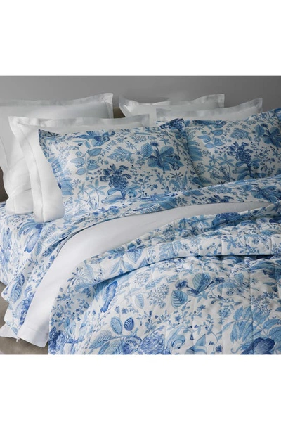 Shop Matouk Pomegranate Linen Pillow Sham In Porcelain Blue