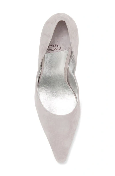 Shop Jeffrey Campbell Juliette Pointed Toe Pump In Grey Suede Silver