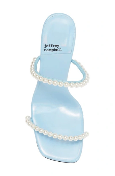Shop Jeffrey Campbell Akoya Imitation Pearl Sandal In Light Blue Mirage