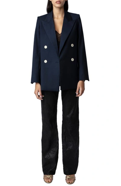 Shop Zadig & Voltaire View Double Breasted Jacket In Encore