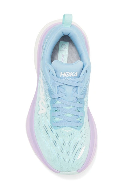 Shop Hoka Bondi 8 Running Shoe In Airy Blue / Sunlit Ocean