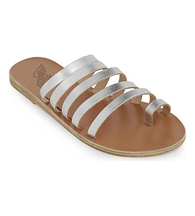 Shop Ancient Greek Sandals Niki Leather Sandals In Silver