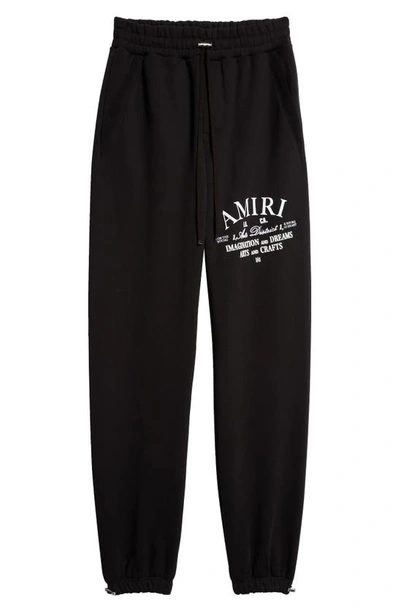 Amiri Logo Printed Drawstring Sweatpants In Black