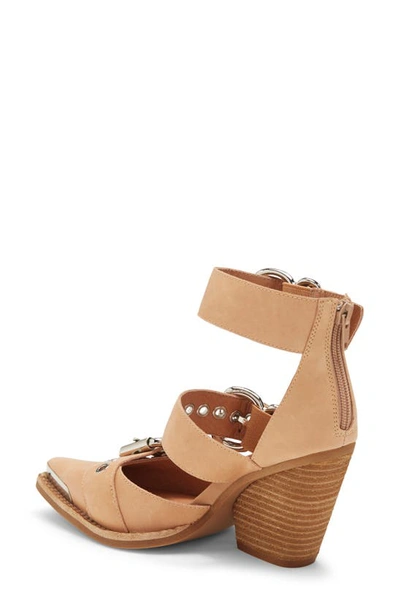 Jeffrey Campbell Emilia Buckle Cutout Boot In Natural Silver