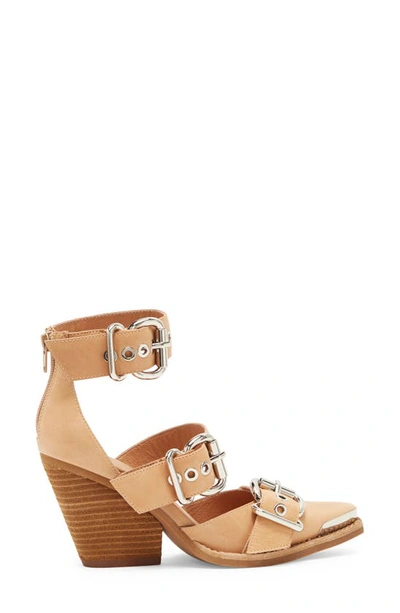 Jeffrey Campbell Emilia Buckle Cutout Boot In Natural Silver
