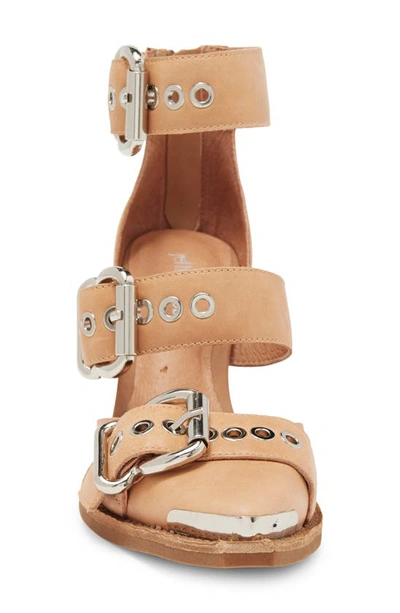 Jeffrey Campbell Emilia Buckle Cutout Boot In Natural Silver