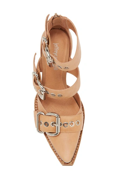 Jeffrey Campbell Emilia Buckle Cutout Boot In Natural Silver