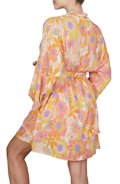 Shop Cache Coeur Barbara Maternity/nursing Robe In Multi Orange
