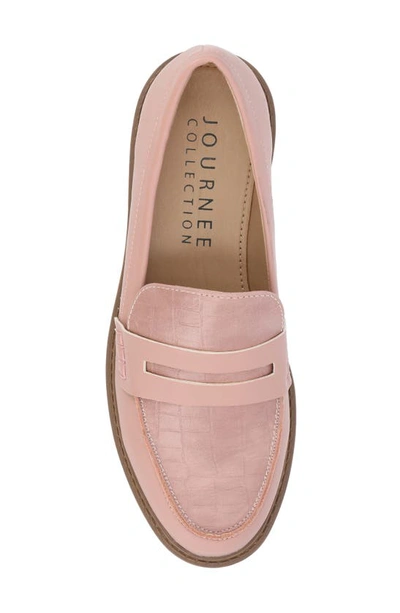 Shop Journee Collection Kenly Penny Loafer In Blush