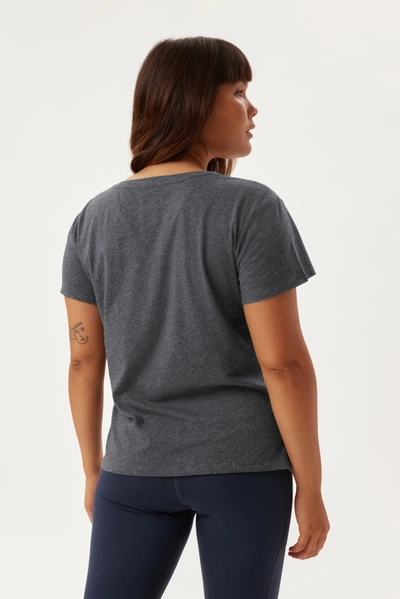 Shop Girlfriend Collective Charcoal Heather Recycled Cotton Classic V-neck